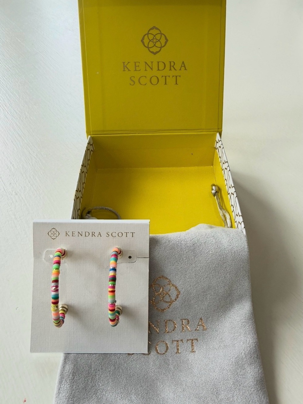 Kendra Scott Reece Neon Beaded Hoop Earrings - Picture 5 of 5